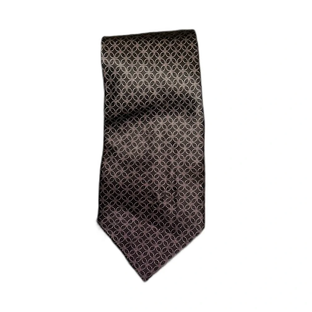 Stafford Black Geometric Pattern Silk Tie